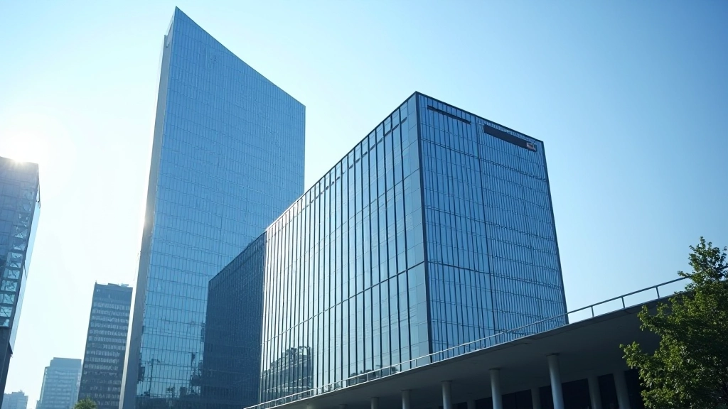 ECB-Hauptgebäude in Frankfurt mit modernem Design, Ort wichtiger geldpolitischer Entscheidungen